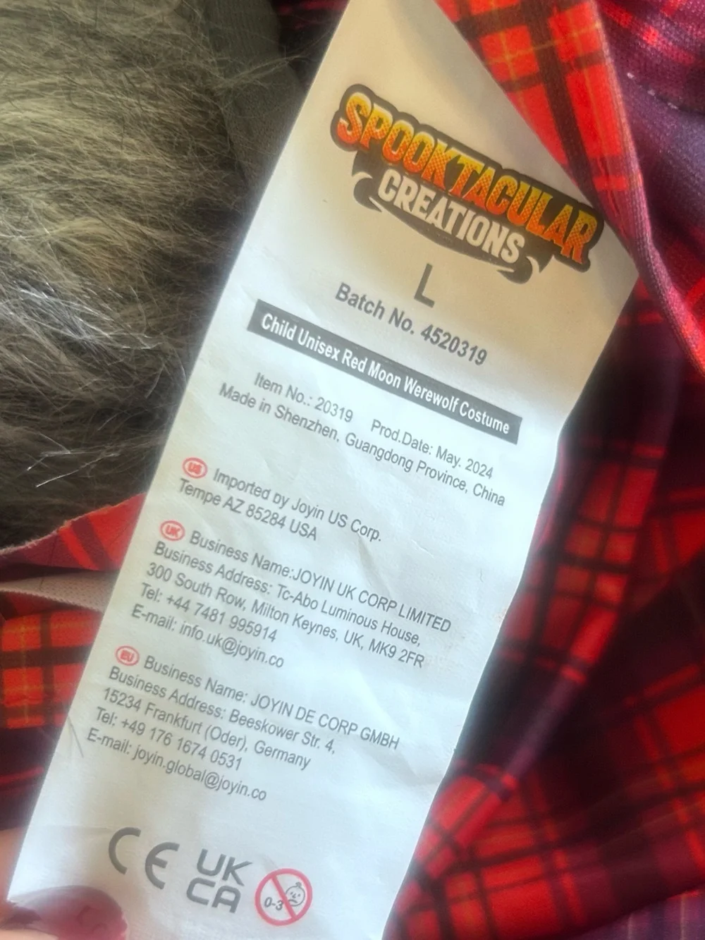 Spooktacular Creations Children’s Howler Werewolf Halloween Costume Size Large